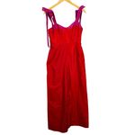 Anthropologie  Hutch Red Seamed Wide-Leg Pockets Party Jumpsuit Size‎ 6 NWT Photo 1