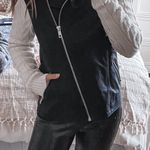 Forever 21 Black Leather Jacket With Sweater Sleeves  Photo 0