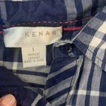 Kenar  blue plaid button‎ down shirt L EUC Photo 2