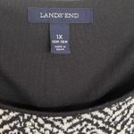 Lands' End Women's Black/White Print Short Sleeve Casual Knit Stretch Dress 1X Photo 3
