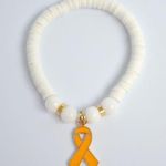 Childhood Cancer Awareness White Jade Beaded Bracelets Yellow Photo 0