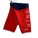 Nike Essential Biker Shorts Athletic Red White Blue Spell Out Logo Flag USA M Photo 10