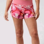Athleta  Printed Run With It 3.5” Short small Painted Energy Coral Pink Floral Photo 0