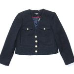 J.Crew NWT V-neck Lady Jacket in Navy Blue Maritime Tweed Crop 4 Photo 1