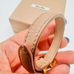 Miu Miu Heart Charm Pink Leather Bracelet With Box Photo 4