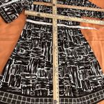 Apt. 9  Women's Dress M Brown Beige 3/4 Sleeve Checked Square Neckline Gathered Photo 11