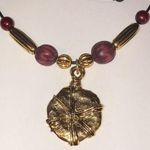 Vintage Gold Tone Wooden Beaded Chunky Boho Statement Pendant Necklace Black Photo 0