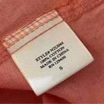 Como vintage Button Front Long Sleeve Shirt Floral Motif Peach Small Photo 3