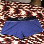 Nike Just Do It Fold over Y2K 2000s Micro Mini Booty Shorts Drawstring Low Rise Basketball Volleyball Purple Black #Retro #Sporty Size L Measurement in pics Size L Photo 1