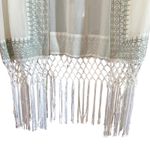 Esley Easley Kimono Fringe Trim Open Front Cover Up Bohemian Sheer Cream One Size Photo 3