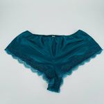 Victoria's Secret  Women's Green Satin Sleep Shorts/Boxers with Lace - Size L NWT Photo 1