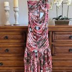 MISA Los Angeles Alethea One Shoulder Dress Resort Batik Mesh Large NWT Photo 1