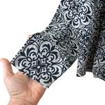 Foxcroft  Floral Gray Black Cardigan Photo 1