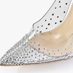 Miluoro High Heel Women's Pointed Toe Crystal Rhinestone Transparent Shoes Silver Size 10 Photo 3