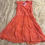 Rachel Zoe Pink & Orange Floral Flutter Sleeve Tiered A-Line Mini Dress Photo 2