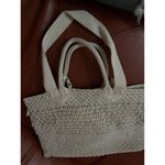 A New Day Crochet Ivory Beige Satchel Tote With Pouch Womens Tote NEW! Target! Photo 5