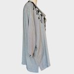 John Mark  Black and White Fringe Blouse Top Sz XL Photo 3