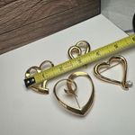 Heart Shape Lot Of 4 Hearts Brooch Pin Gold Tone 1 Trifari 1 Napier Photo 4