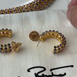 Oscar de la Renta Nwot  Gold and Multicolor Crystal Hoop Earrings Photo 2