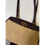 Etienne Aigner Vintage Structured Satchel – Woven Straw & Leather – Brown/Beige Photo 1
