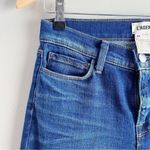 L'Agence L’Agence Mid-Rise Cropped Tapered Leg Distressed Jeans in Blue Denim, Size 24 Photo 3