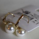 NWT I am Small Faux Pearl Gold Tone French Clip Lobe Bridal Prom Party Earrings Photo 2