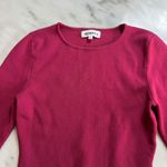 About Us  Women's Long Sleeve Crop Top Ribbed Knit‎ Raspberry Size XS Photo 1