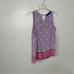 Anthropologie Elegant Floral Sleeveless Top in Purple and Pink Photo 1