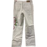 Cambio Jeans Women's Bamboo White‎ Embroidered Flower Size 44 18 White Photo 4
