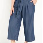 Eloquii  Elements Plus Size Paper Bag Waist Wide Leg Crop Pants 28 Photo 0