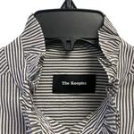 The Kooples  Women’s Medium Ruffle Stripe Button Down Long Sleeve Pinstripe Shirt Photo 2