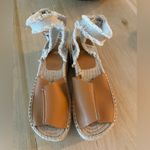 ZARA  LEATHER FLATFORM SANDALS SIZE 7.5US BROWN Photo 4