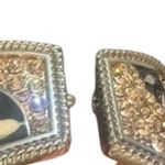 Vintage Crystal Rhinestone Clamper Bracelet Silver Tone Light Pink Boho Art Deco Photo 2