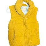 Anthropologie Pilcro and the Letterpress Puffy Quilted Mustard Yellow Vest Zip-u Photo 0