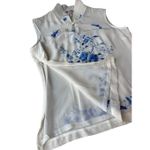 Chinese Embroidered 100% Silk Cheongsam Sleeveless Top Size M Blue Size M Photo 6