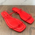 Loeffler Randall NWT  Eleanor Strappy Flat Napa Leather Sandals in Red Size 9 Photo 5