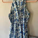 Blue Allover Print Halter Neck Romper Size Small/4 Photo 11