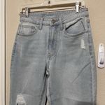 No Boundaries Nobo Jeans  Juniors Size 5 Blue High Rise Distressed Stretch Mom Photo 2