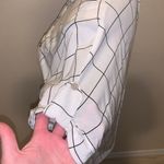 Love Note Love Notes White Checkered Front Knot Lightweight Short Sleeve Button Down Top Photo 4