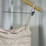 Victoria's Secret  Vintage Small Cream Pink Crochet Crop Top Tank Boho Cottage Photo 7