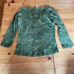 Y2K Women's Green Tie Dye Bedazzled 3/4 Sleeve Shirt sz XS Photo 7