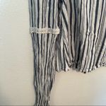 Hollister  Cropped Long Sleeve Top White Blue/Gray Stripes Photo 5