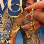 Anthropologie New Stella & Ruby Crystal Star cascading chain fringe statement Hoop earring Photo 8