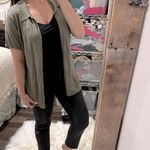 Cherokee  Olive green knit sweater cardigan size large Photo 1