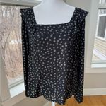 Banana Republic  Black Daisy Print Square Neck Long Sleeve Blouse Sz Small NEW Photo 9