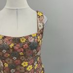 Cider  Champagne Sequin Scoop Neckline Floral Split Mini Dress - Size 1X Photo 7