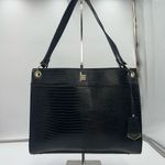London Fog London‎ Fog Croc/Snake Embossed Faux Leather Three Pocket Large Tote Photo 1