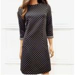 Boden Dott Polka Dot Quilted Sweater Shift Dress Black White Size 10 Long Photo 2