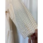 Beachsissi Womens Dress Size S Beige White Gingham Button Front Tiered Casual Photo 4