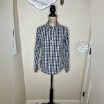 Vineyard Vines Black & White Gingham Check Half Buttoned Pullover Top Sz 4 Photo 1